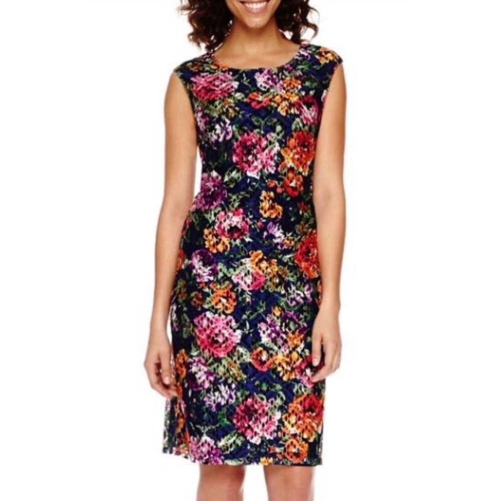 Worthington Sleeveless Flower Dress 🌸